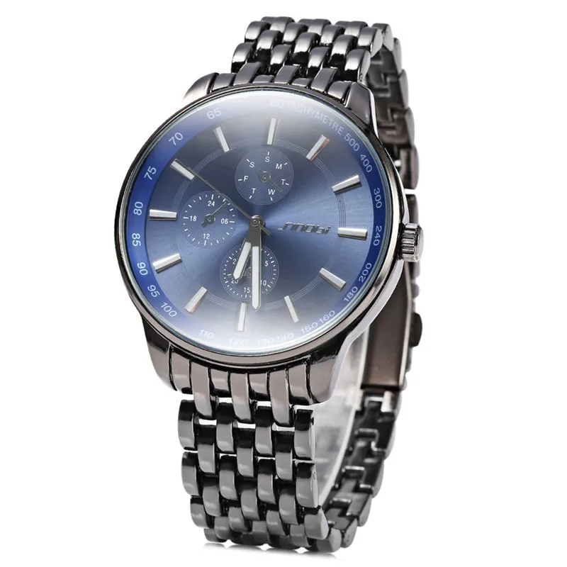 SINOBI кварцевые часы мужские черные s лучший бренд Роскошные полностью стальные