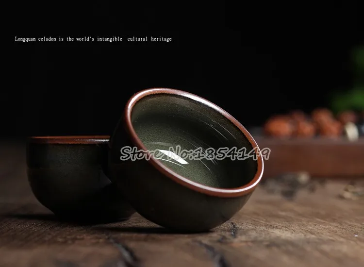 WIZAMONY 1 шт. Китайский Longquan Celadon фарфор железная глина кунг-фу чайная чашка чайное блюдце чаша для чая 50 мл китайский заварочный чайник КИТАЙСКИЕ чашки