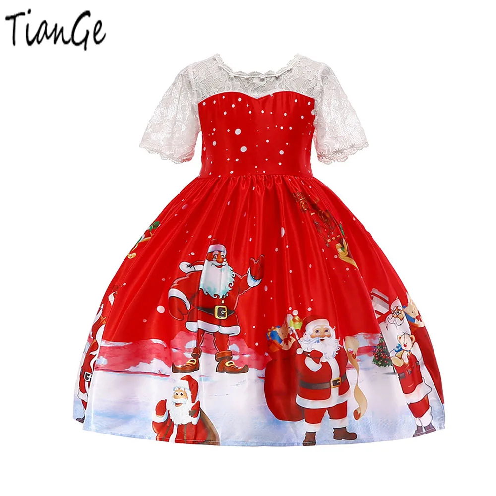 Tiange Christmas Dress Girl Children Clothing Princess Party Kids Dresses For Girls elegant Costume Wedding Vestidos | Детская одежда и