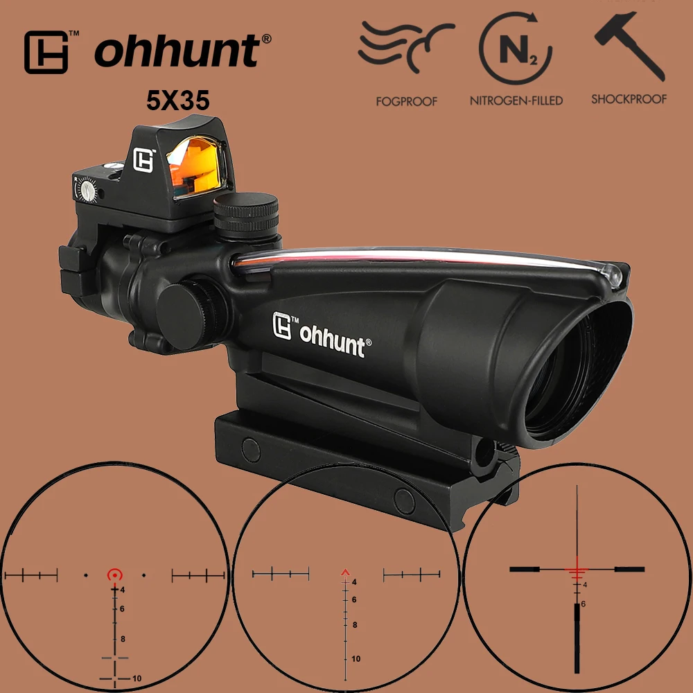 Ohhunt 5X35 охотничий прицел BDC треугольный Подкова Сетка оптический с красной точкой