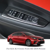 for kia k3 cerato forte bd 2019 car styling internal door window lift switch sequin internal sticker interior frame accessory
