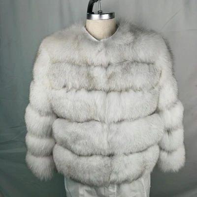 Белый Topfur White Fox Real Fur Female Coat Women Short Winter Fur Leather Jacket Clothes Outerwear Natural Fox Fur Coats For Women - Цвет: Белый