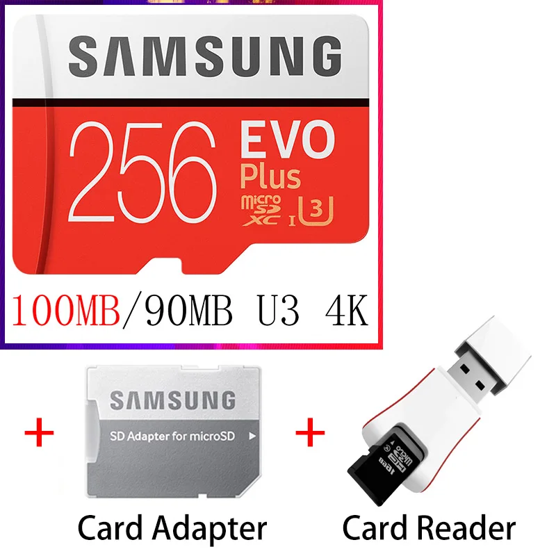 MB-MC256G-KT5-CA1001 Карта памяти microSD SAMSUNG EVO слот для карт памяти 64 128 Гб Micro SD 128 Гб оперативной памяти, 32 Гб встроенной памяти, 64 ГБ 256 ГБ 512 Гб Micro SD карты памяти SD/TF флеш-карта Micro SD карт для телефона - Емкость: MB-MC256G-KT5-CA1001
