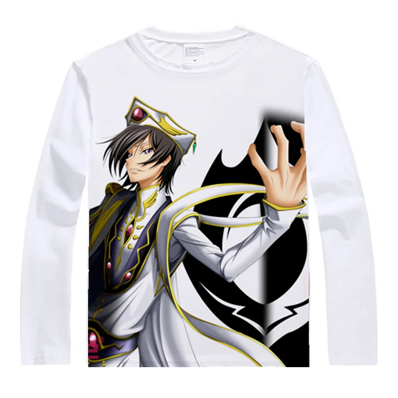 Code Geass Lelouch of the Rebellion футболки Для мужчин в стиле хип хоп с длинным рукавом