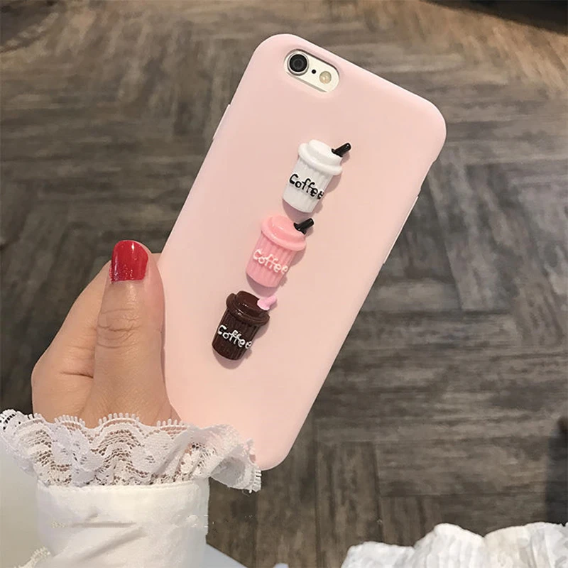 Для iphone 5 6 6s 7 plus 8 X крышка 3D Кофе молока милые конфеты силиконовый TPU чехол для