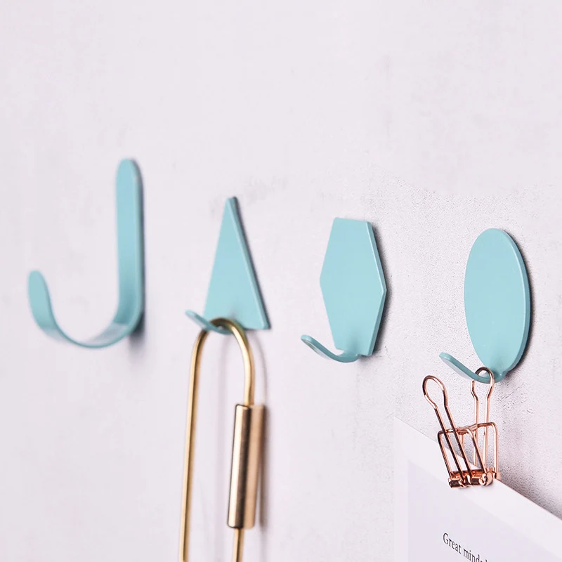 4 шт./компл. металлические геометрические липкие крючки вешалка для ключей