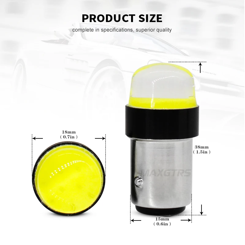 5x1157 BAY15D P21W/5W COB 12 Chip Светодиодный светильник для вождения заднего хода лампа из