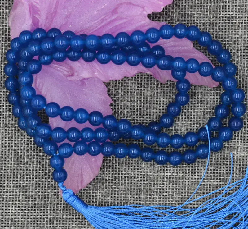 

Hot sell Noble FREE SHIPPING>> HOT natural 6mm Tibetan Buddhism 108 apatite gem stone Prayer Bead Mala Necklace