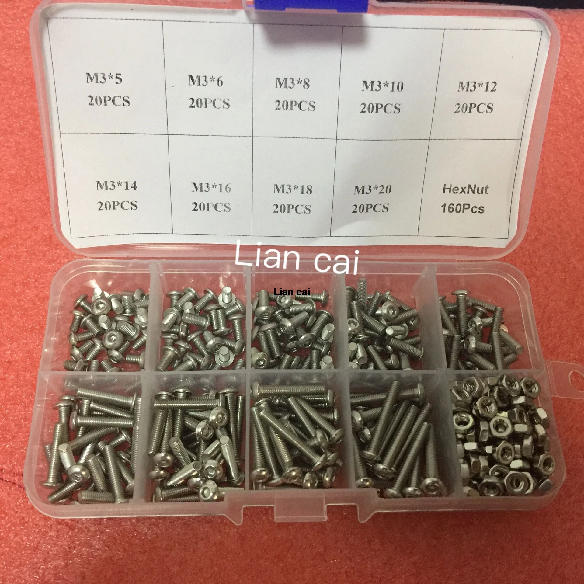 340 шт. шестигранные болты M3 (3 мм) из нержавеющей стали А2 ISO7380|socket screw|hexagon socket screwallen