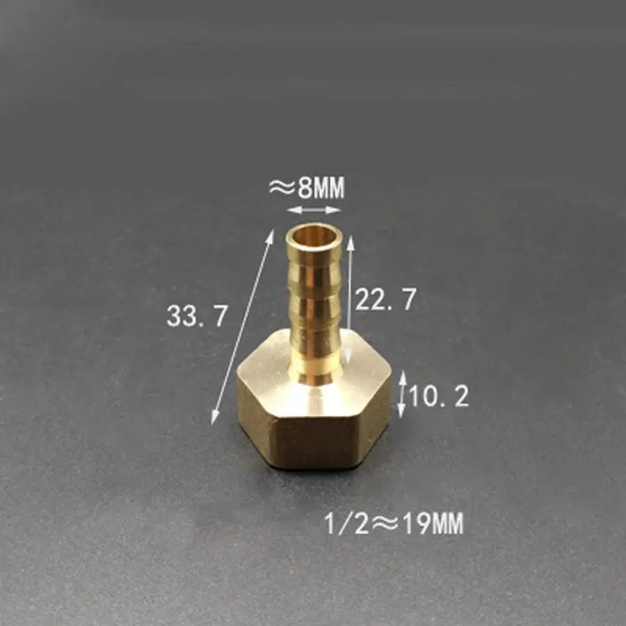 

DN15 1/2" BSP Female x 8mm Hose Barb Brass Pipe Fitting Adapter Coupling