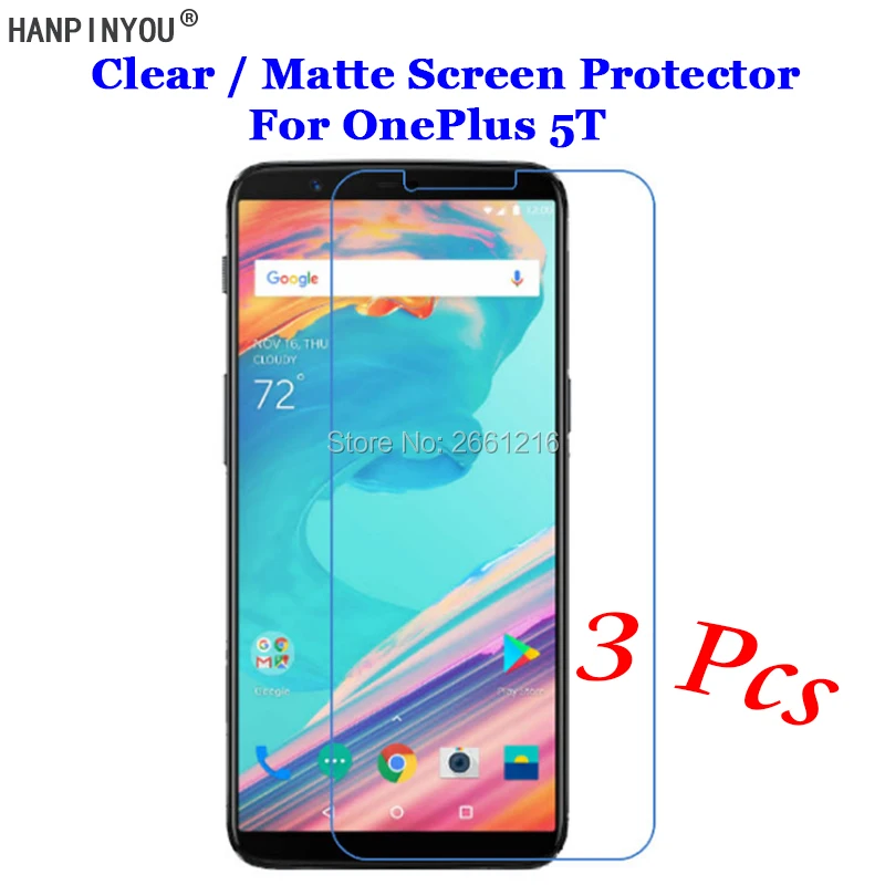 3 шт./лот для OnePlus 5T A5010 One Plus 1 + Новая прозрачная/Антибликовая матовая защитная