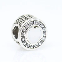 1pcs love you heart charms charms plata de ley original charms bracelet beads for diy jewelry making enm555