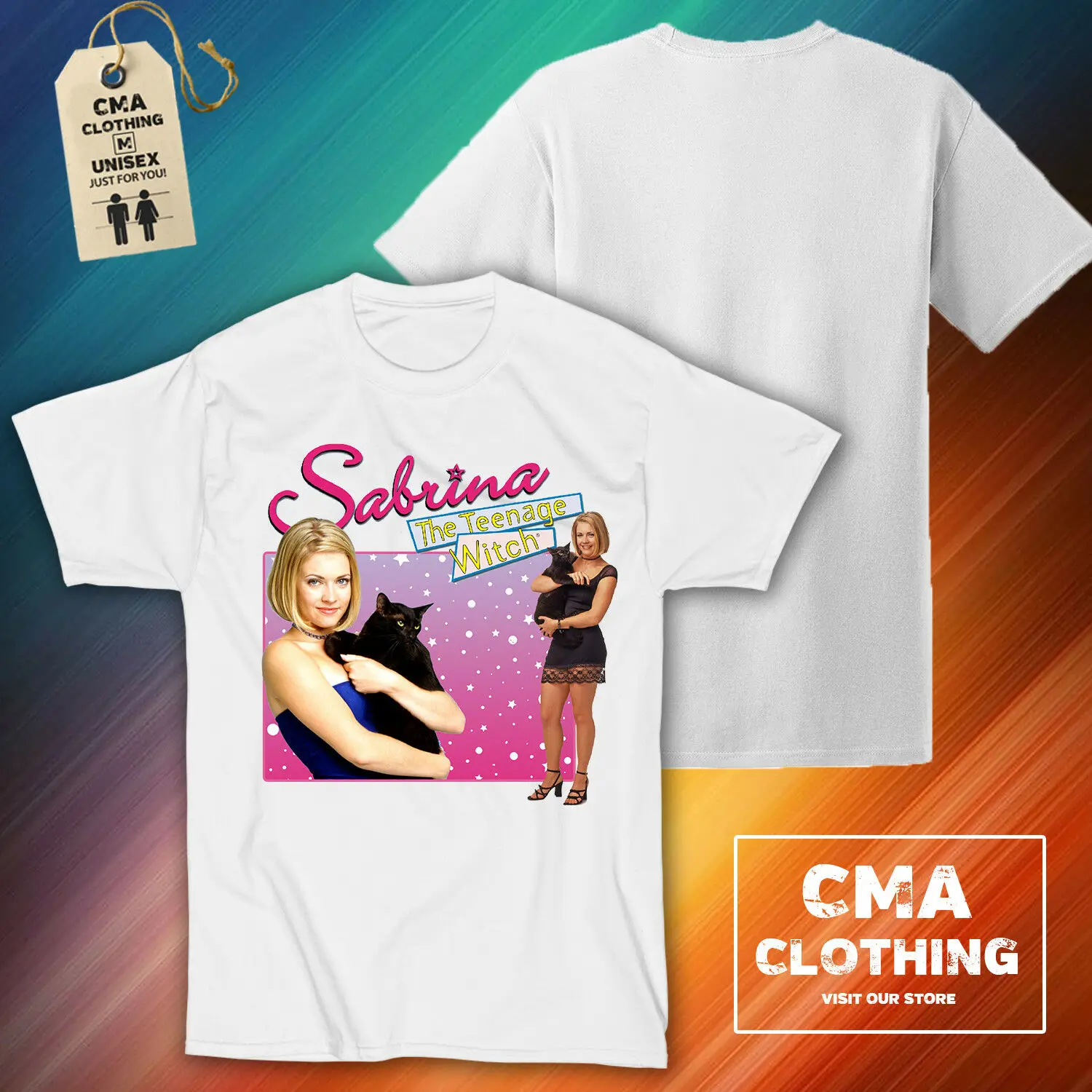 Сабрина Подростковая ведьма 90's Homage Graphic CMA52 Бесплатная доставка Белый Унисекс