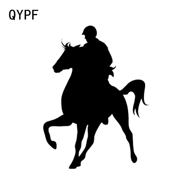 

QYPF 10.7*14.4CM Lovely Equestrian Graphic Car Sticker Silhouette Accessories Reflective Vinyl C16-0962