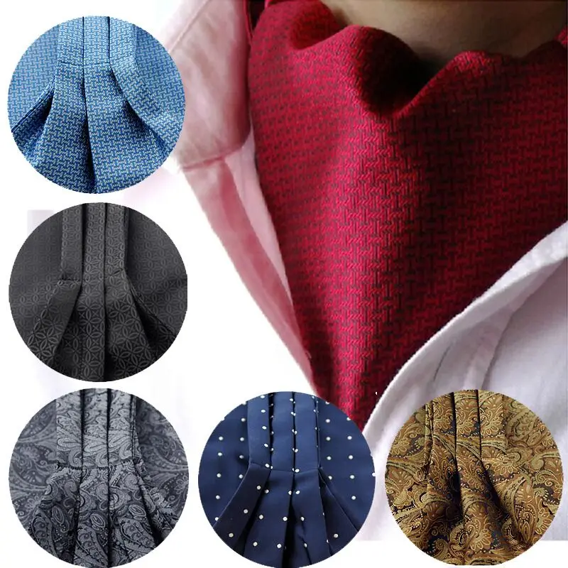 

SHENNAIWEI New Fashion men ascot cravat tie Jacquard Ties Woven Party Shirt For Spring Autumn Winter