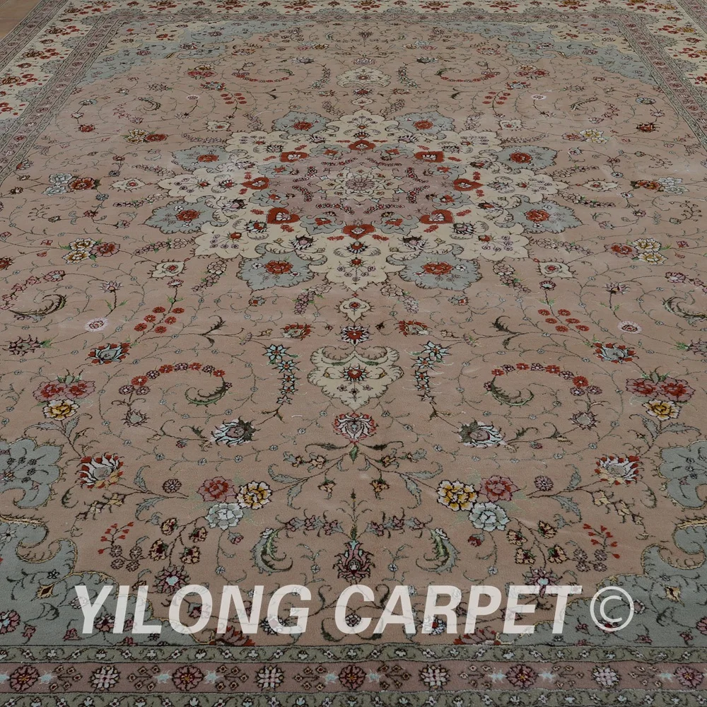 Yilong 10'x14' Turkish wool rug manufacturers handmade exquisite pink carpet suppliers (1494) | Дом и сад