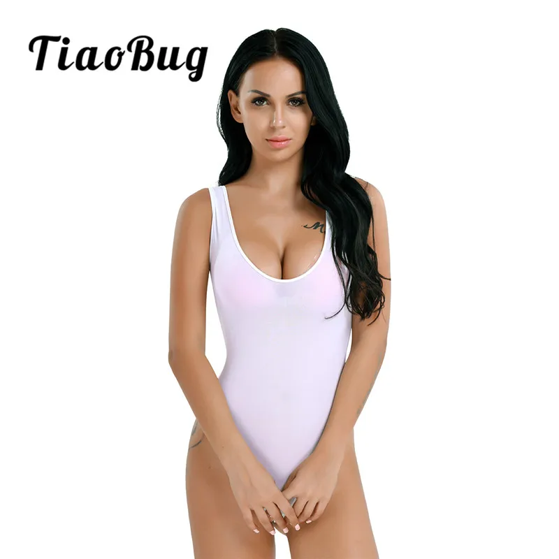 Женский цельный комбинезон TiaoBug сетчатый прозрачный без рукавов с высоким