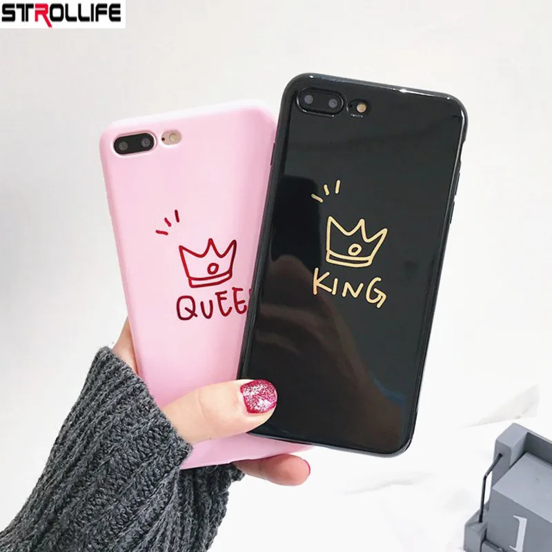 Чехол для телефона starllife с буквами queen King пары iphone 7 Coque ультра тонкий глянцевый