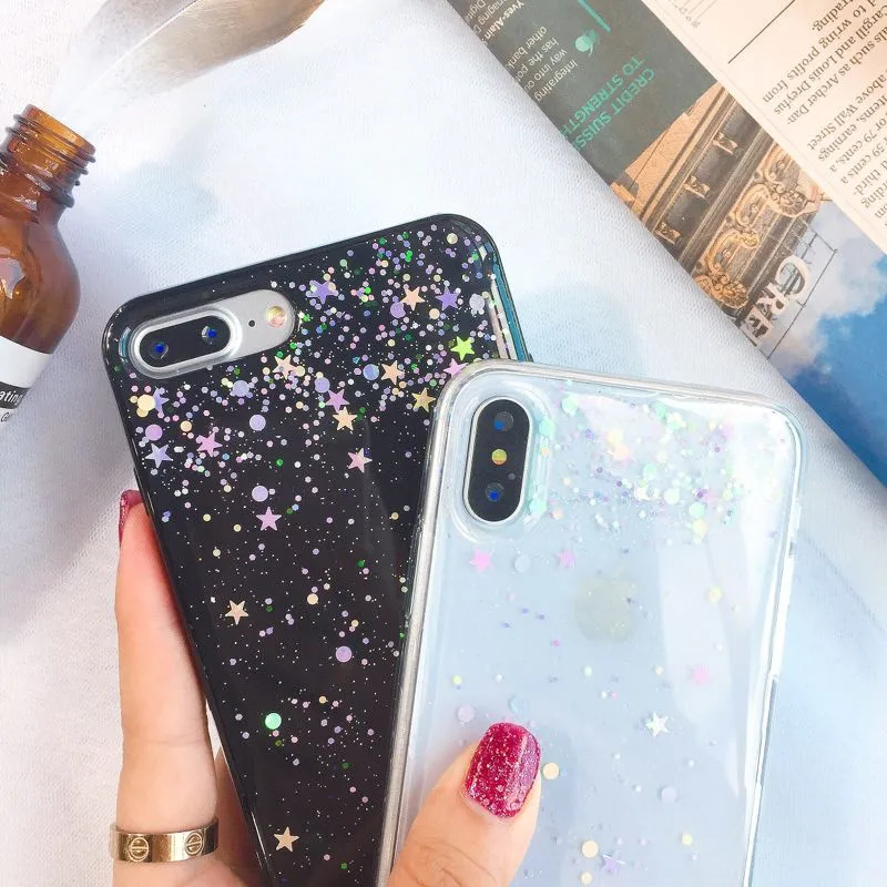 Блестящий Мягкий чехол со звездами для huawei p20 Lite p30 mate20 pro Nova 2 Plus P8 lite P9 P10 P20 Lite Pro Honor 8X V10 mate 10 Lite