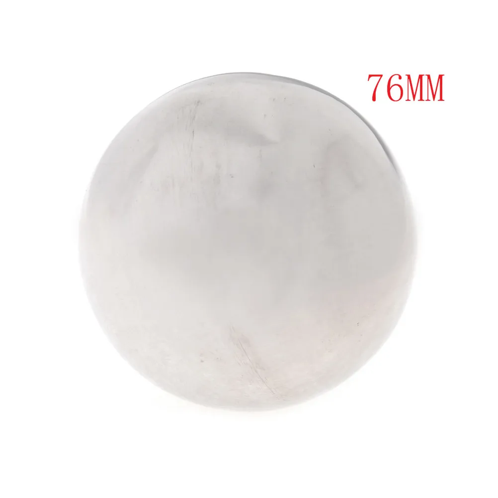 High Gloss Glitter Stainless Steel Ball Sphere Mirror Hollow Ball 16mm~150mm Home Garden Decoration Supplies Ornament - Color: 76MM