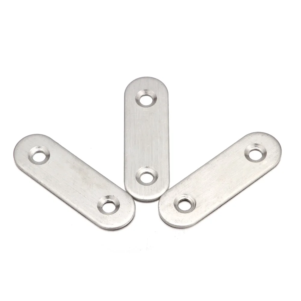 10pcs Stainless Steel Corner Brackets Flat Straight Brace Mending Plates Fixing Repair | Обустройство дома