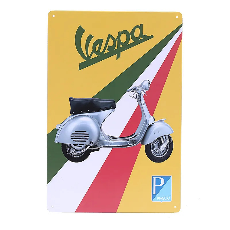 YG2184 Lambretta электромобиль металлические знаки Vespa электромобиль винтажная настенная живопись доска автомобиль гараж салон магазин оловянный плакат YN109 - Цвет: YG2184