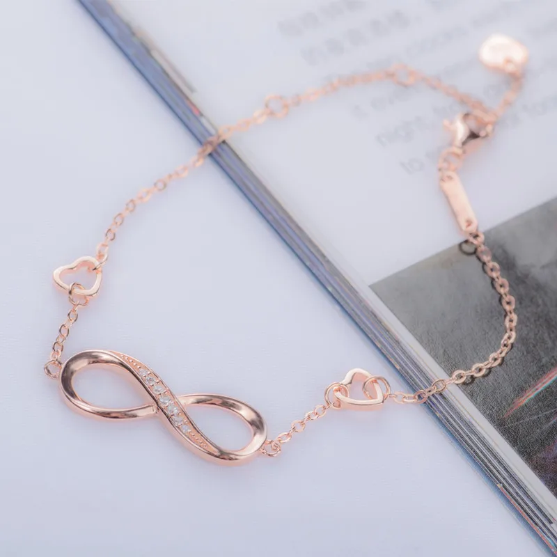 925 Sterling Silver Zircon Bracelet Wholesale Lady European and American Style Simple Fashion Letter | Украшения и аксессуары