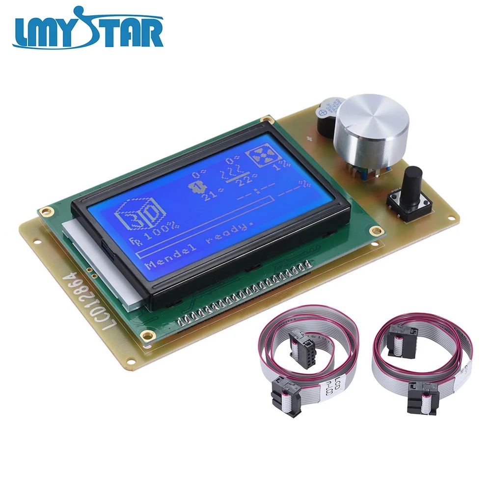 LMYSTAR ЖК дисплей экран дисплея 12864 Smart модуль контроллера с кабелем Синий Подсветка