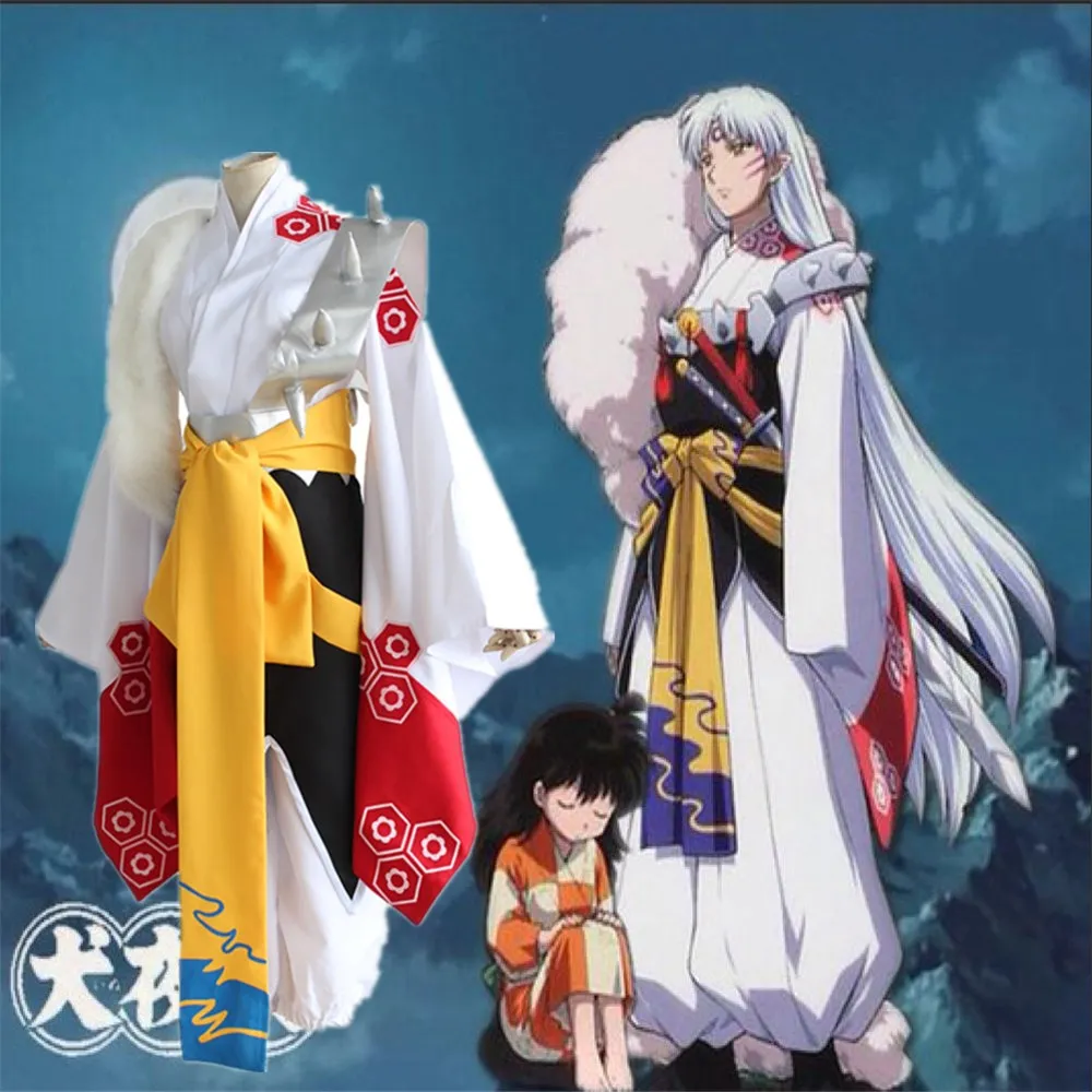 Аниме Inuyasha Косплей Sesshoumaru мужские костюмы полные наряды Необычные кимоно для