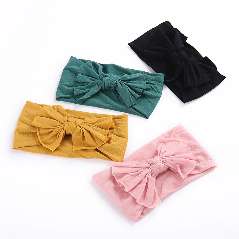 2020 New Baby Boys Girls Cotton Knot Bow Headbands Kids BaBy Toddler Solid Cute Soft Head bands Hair Accessories | Детская одежда и