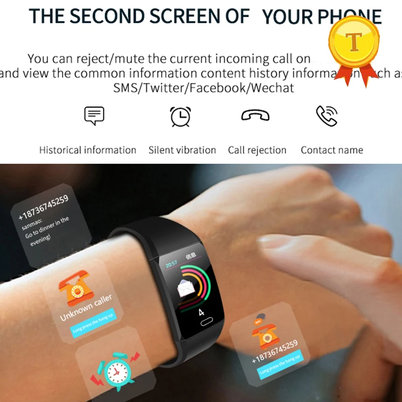 Smartband be slimmer 1 14 дюймов ips дисплей ip67 Водонепроницаемый мониторинг сердечного