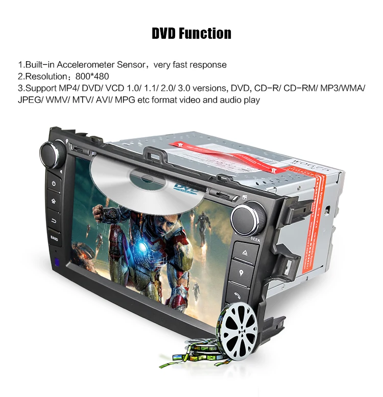 Eunavi 2 din 8 дюймов Автомобильный dvd-плеер радио 2din gps навигация для Toyota Corolla 2008 2009 2010 2011 стерео в тире с usb swc