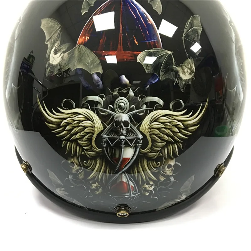 Винтажный мотоциклетный шлем MJMOTO 3/4 с открытым лицом для мотокросса черепом |