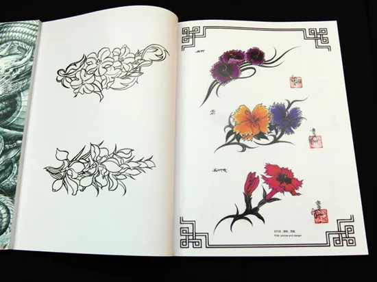 Оптовая Книга Татуировки Профессиональные Flash Art Женщина Цветочный Дизайн Sketchbook