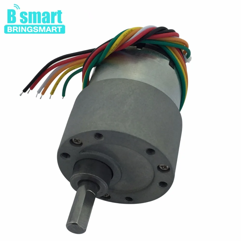 Bringsmart мотор-редуктор постоянного тока 12 В 12-1600 об/мин мини-кодировщик с