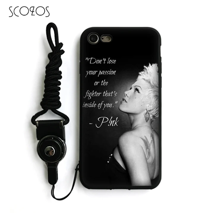 SCOZOS P! nk Силиконовый ТПУ мягкий чехол для телефона IPhone X 5 5S Se 6 S 7 8 Plus # ka171 |