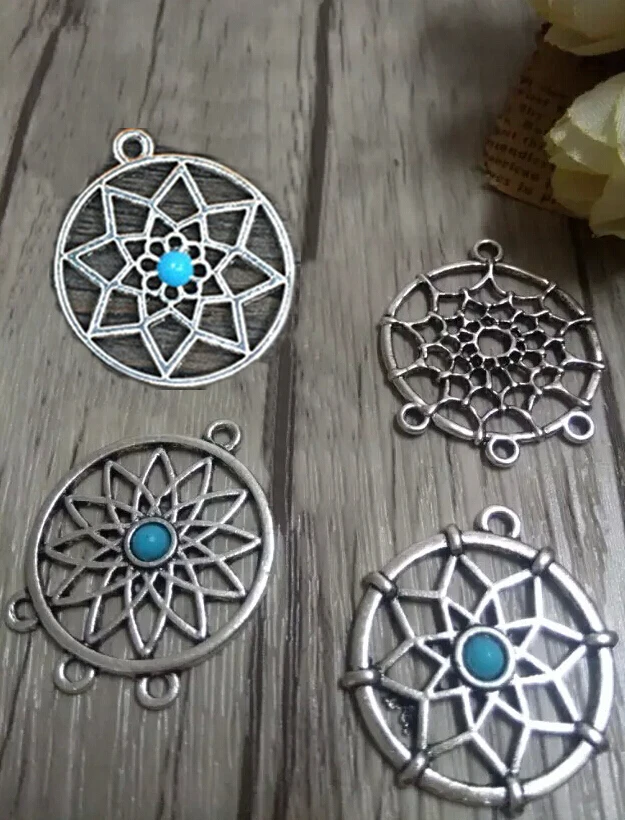 50 шт. винтажные Подвески Ловец снов|silver charm pendant|charm pendantsilver charms |