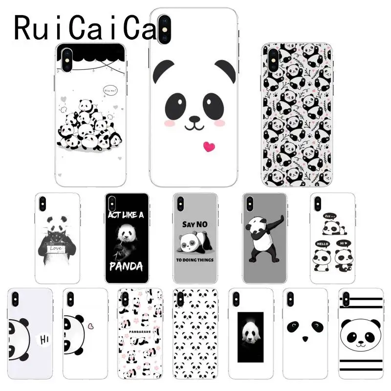Чехол Ruicaica с милой пандой для iPhone 8 7 6 6S Plus X XS MAX 5 5S SE XR 10|Чехлы-накладки| |