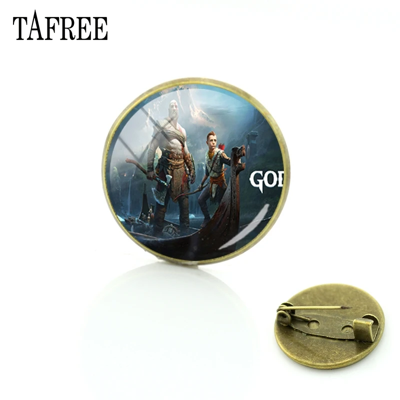 Броши TAFREE God of War булавки модная новинка античный бронзовый покрытый стеклянный