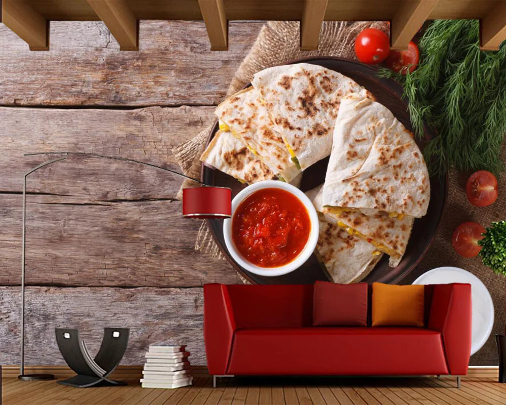 Pancake помидоры укроп деревянная доска еда 3d обои росписи papel де parede для столовой