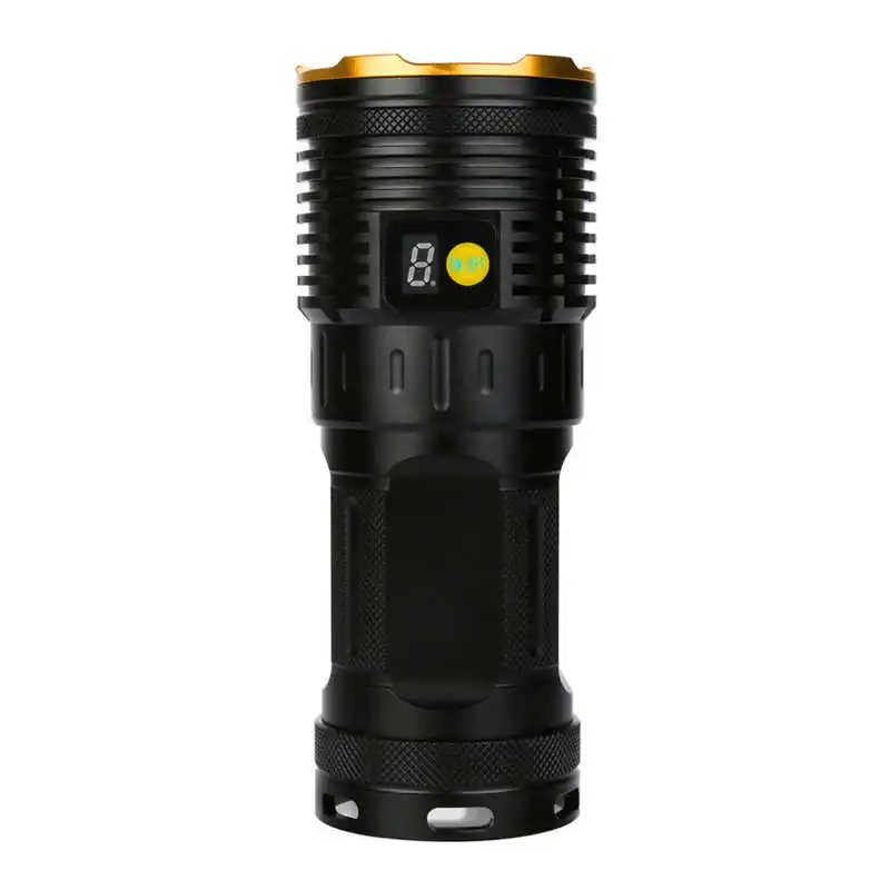 Белый Supwildfire мощный светодиодный фонарик 50000LM 15 x XM-L T6 светодиодный цифровой дисплей охотничий фонарик 18650 Аккумулятор#3o4 - Испускаемый цвет: Белый