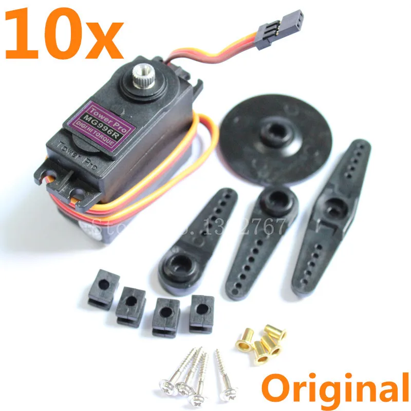 

10pcs/lot Tower Pro MG996R MG996 Servo Digital High Torque Metal Gear Bearing 55g for JR RC Robot RC Car RC Helicopter RC Plane