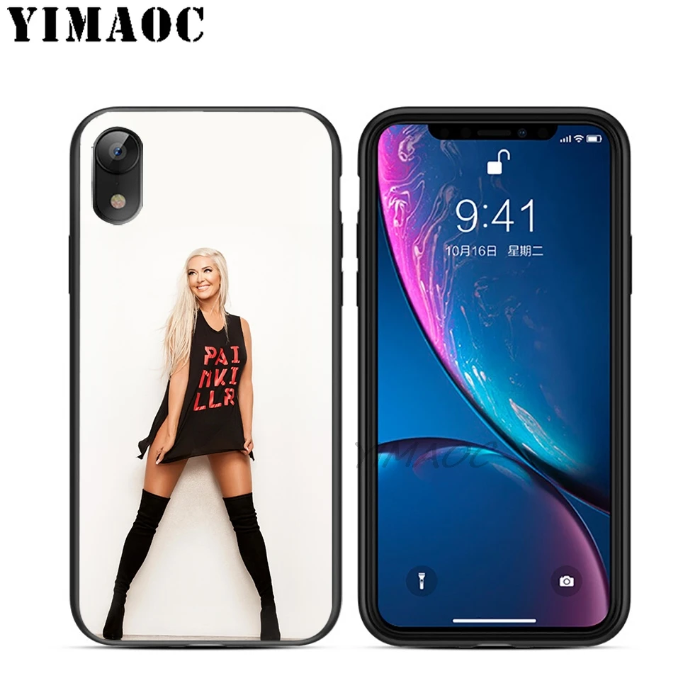 YIMAOC Erika Jayne Singer Soft TPU Black Silicone Case for iPhone X or 10 8 7 6 6S Plus 5 5S SE Xr Xs Max |