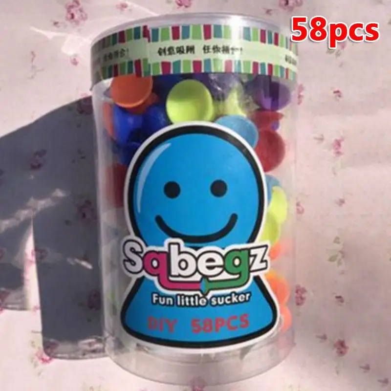 58pcs Игрушки Монтессори 3D головоломки пластиковые строительные наборы кальцигз присоска Конструкторы Пазлы Развивающие игрушки для детей - Цвет: 58pcs