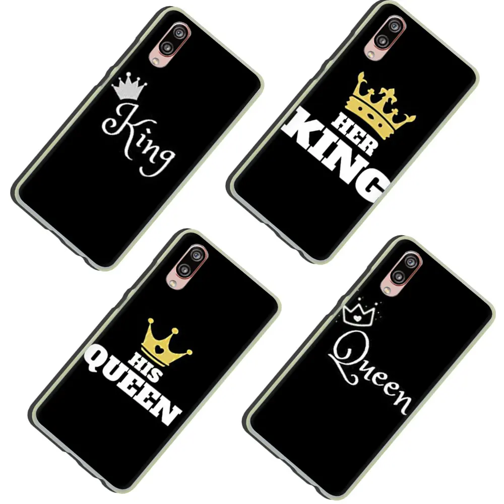 Жесткий чехол для телефона King queen для влюбленных пар для huawei P30 P20 P8 P9 P10 Lite Mini Pro P smart Plus