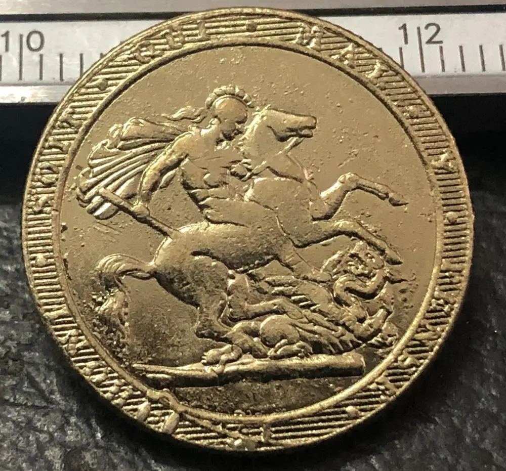 1818 г. Великобритания 1 Королевский Георг III копия монеты с покрытием из чистого