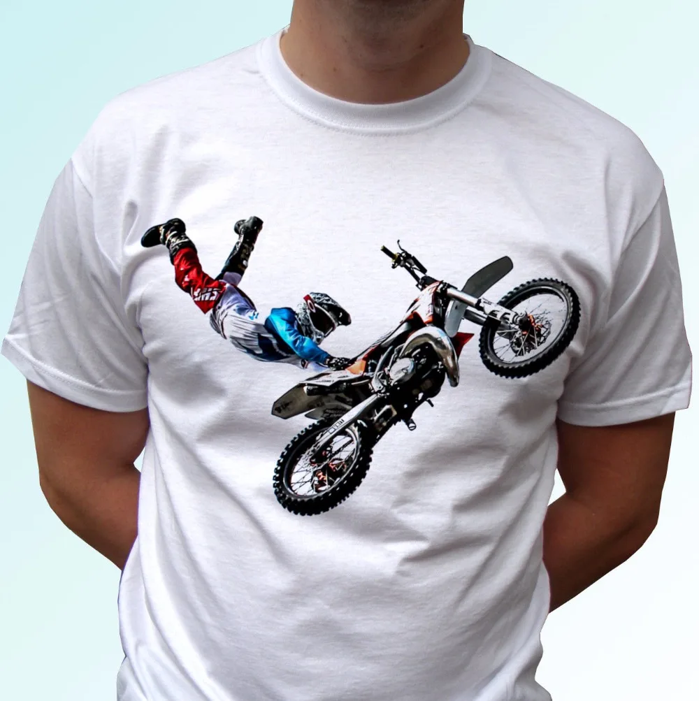 

2019 Fashion Brand Clothing 100% Cotton Short Sleeve Summer T-Shirt Freestyle Motocross Jump Kick Motorcycle Top Bikes T-shirt
