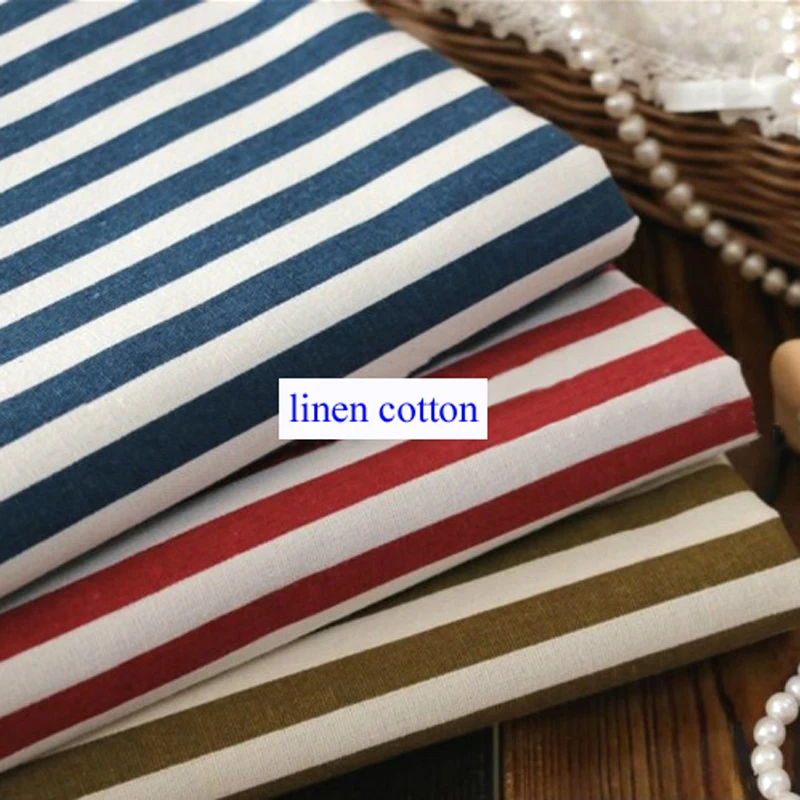 100 см * 150 материал обивки дивана полосатые льняные хлопковые холщовые ткани|canvas