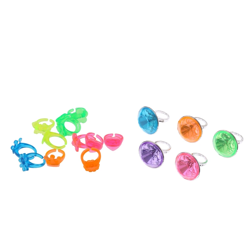 17 шт./компл. разноцветные пластиковые кольца для детей с искусственными
