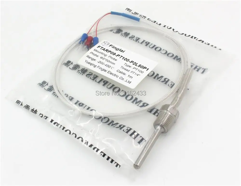 FTARP09 PT100 тип 1 м кабель PTFE 50 мм Датчик Температуры RTD 1/4 3/8 1/2 дюйма M6 M8 M12 M16 M20 M27